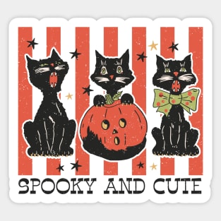 Retro Halloween Spooky & Cute Black Cats Sticker